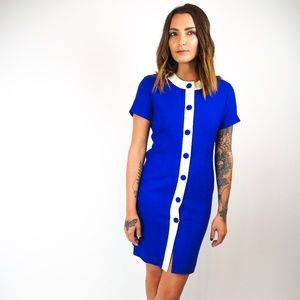 PREMIER DRESSES 1960s 100% WOOL BUTTON UP DRESS